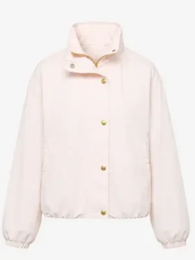 Front view of Caitlin Clark Fever vs Liberty Bomber Jacket featuring clean front detailing, premium construction, and a tailored fit