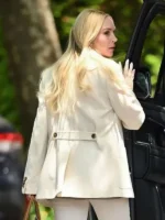 Back view of Count My Lies Violet Lockhart Off White Blazer featuring a clean rear profile, structured shape, and elegant finish
