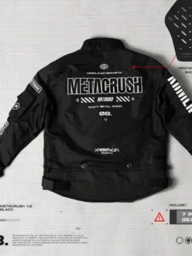 Back view of Cyber Black Techwear Jacket featuring a clean black silhouette and futuristic techwear styling