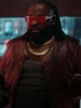 Close-up of Cyberpunk 2077 Dexter DeShawn Vest showing premium material texture and detailed craftsmanship