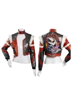 Cyberpunk-2077 Panam Palmer Rebel Jacket Cropped Leather Jacket Front And Back Look