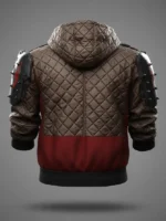 Back view of Cyberpunk 2077 Phantom Liberty Wild Hunt Jacket highlighting its clean design and futuristic detailing