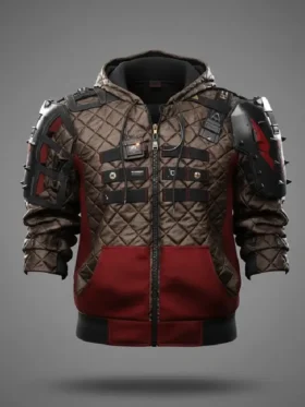Front view of Cyberpunk 2077 Phantom Liberty Wild Hunt Jacket featuring a bold futuristic design and premium finish