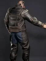 Back view of Cyberpunk 2077 Royce Leather Jacket featuring a structured leather design and clean silhouette
