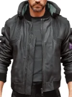 Cyberpunk 2077 Samurai V Bomber Jacket Close-Up View