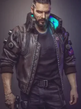 Cyberpunk 2077 Samurai V Bomber Jacket Closure View