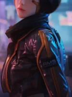 Cyberpunk 2077 Syn Leather Jacket Close-Up View