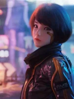 Cyberpunk 2077 Syn Leather Jacket Side View