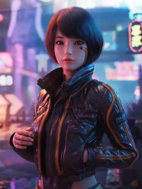 Cyberpunk 2077 Syn Leather Jacket View