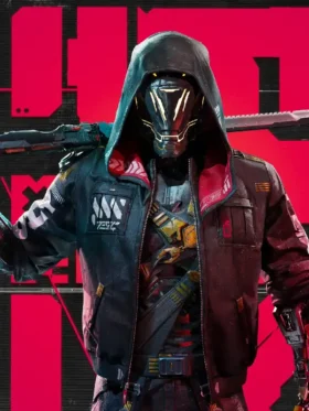 Cyberpunk Ghost Runner Ninja Hooded Jacket featuring a sleek hooded design with futuristic details and tactical styling