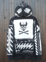 Back view of Cyberpunk Graphic Techwear Jacket featuring a clean silhouette and graphic techwear styling