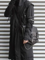 Cyberpunk Techwear Cape Coat with a modern cape design, structured fit, and futuristic techwear aesthetic