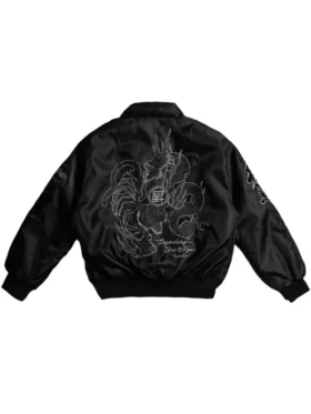 Cyberpunk Tiger Dragon Bomber Jacket Back View
