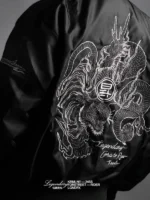 Cyberpunk Tiger Dragon Bomber Jacket Design View