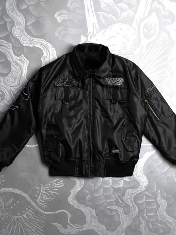 Cyberpunk Tiger Dragon Bomber Jacket Front View Cyberpunk Tiger Dragon Bomber Jacket Front View