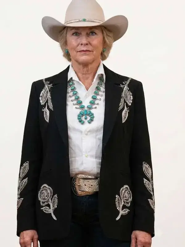 Dutton Ranch Annette Bening Floral Blazer Front View