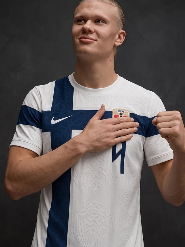Erling Haaland Knotwork Football Jersey with a bold knotwork pattern and modern football jersey styling