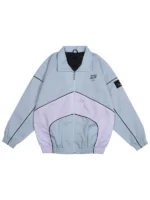 Front view of Burdenski Oyster Track Top Jacket featuring a clean athletic design, premium fabric, and modern trackwear styling
