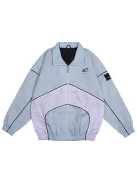 Front view of Burdenski Oyster Track Top Jacket featuring a clean athletic design, premium fabric, and modern trackwear styling