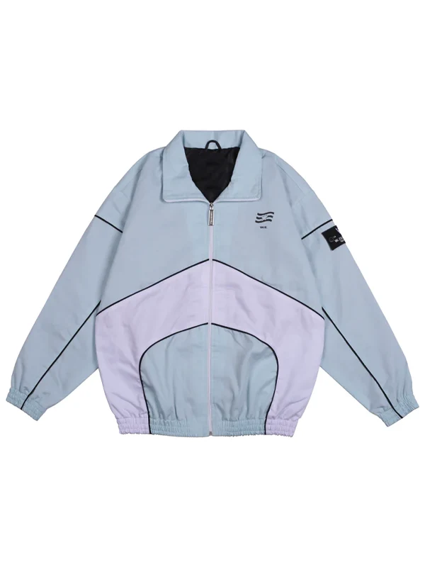 Front view of Burdenski Oyster Track Top Jacket featuring a clean athletic design, premium fabric, and modern trackwear styling