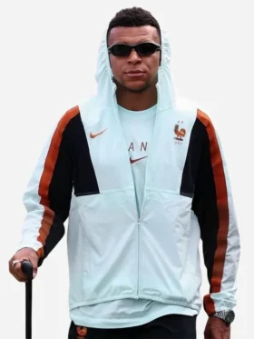 Front view of FIFA World Cup 2026 Kylian Mbappe Jacket featuring clean detailing and a streamlined football-inspired silhouette