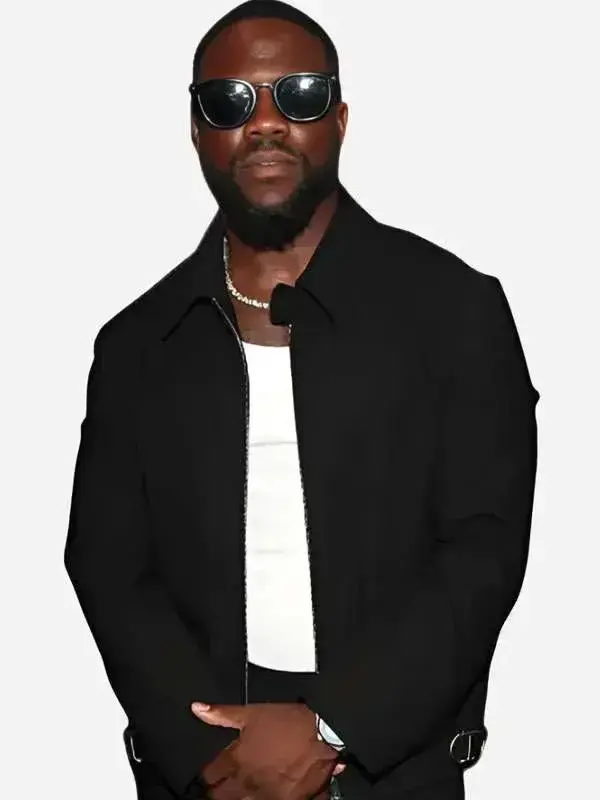 Fanatics Fest Kevin Hart Black Jacket Front View Fanatics Fest Kevin Hart Black Jacket Front View