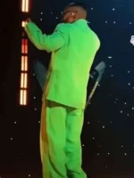 Back view of Final Show Paris 2026 J Balvin Green Suit featuring a clean tailored profile and bold green finish