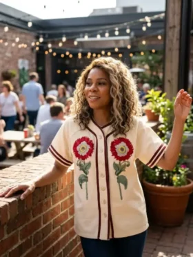 Front view of Five Star Weekend Regina Hall Floral Top featuring a vibrant floral print, soft fabric, and a flattering relaxed fit