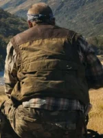 Back view of Heart of the Beast 2026 Brad Pitt Brown Vest featuring a clean sleeveless profile and rugged brown styling