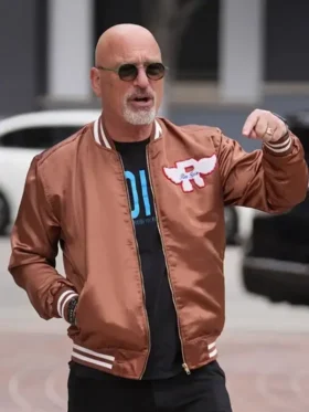 Front look of Howie Mandel America’s Got Talent Brown Jacket showcasing premium construction, refined detailing, and a tailored fit