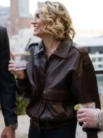 In the City Lindsay Hubbard Leather Jacket featuring premium leather, refined craftsmanship, and a structured modern silhouette