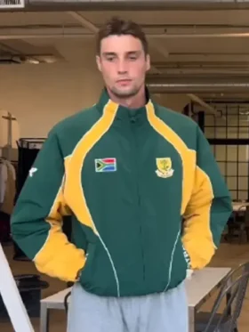 Front view of Intra x South Africa Nation Jacket featuring South Africa-inspired graphics, clean detailing, and a modern athletic fit