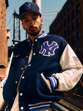 Jay-Z The Blueprint x NY Yankees Varsity Jacket Front Look