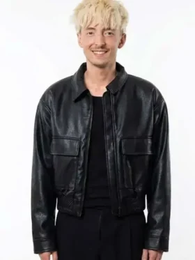 Joe Bird Leviticus Black Leather Jacket Front View