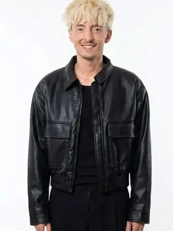 Joe Bird Leviticus Black Leather Jacket Front View