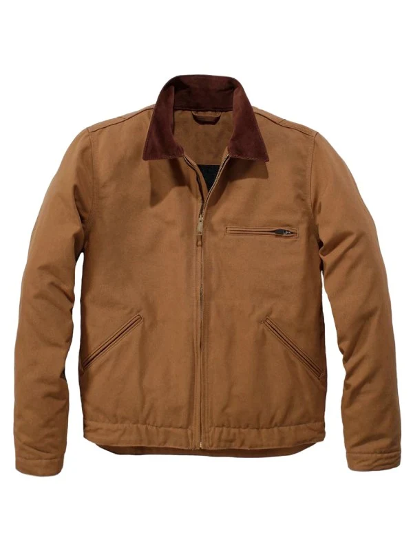 Front view of John Logan Off Campus S01 Brown Jacket featuring a clean brown finish and structured silhouette