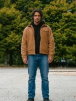 John Logan Off Campus S01 Brown Jacket featuring a rich brown finish, premium craftsmanship, and TV series inspired styling