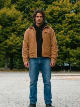 John Logan Off Campus S01 Brown Jacket featuring a rich brown finish, premium craftsmanship, and TV series inspired styling