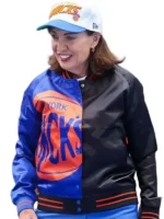 Kathy Hochul Knicks Victory Parade Varsity Jacket Close-Up View