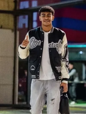 Lamine Yamal Teddy 2026 Varsity Jacket View Look