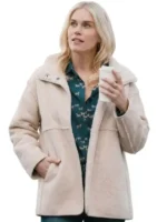 Marshals Dolly Weaver Beige Shearling Jacket Front View