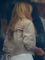 Back view of Melania Trump World Cup Final Jacket featuring a clean rear profile, premium construction, and a refined tailored fit