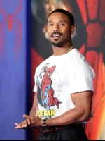 Michael B Jordan SpiderMan Premiere T-Shirt Side View
