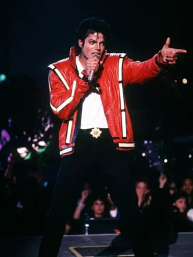 Michael Jackson Bad Tour Thriller Leather Jacket Front View