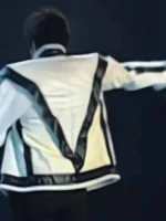 Michael Jackson Thriller White Leather Jacket Back View