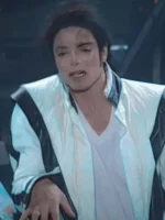 Michael Jackson Thriller White Leather Jacket Front View