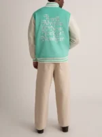 NY or Nowhere Liberty Motto Varsity Jacket Back Look
