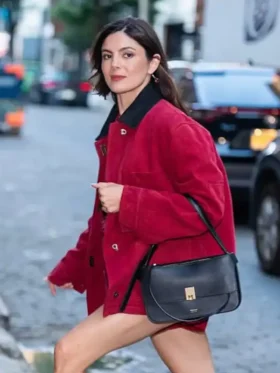 Side view of New York City 2026 Monica Barbaro Jacket featuring a tailored fit and premium everyday styling