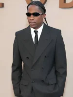Front view of Odyssey New York Premiere Travis Scott Suit featuring clean front detailing, premium fabric, and a tailored fit