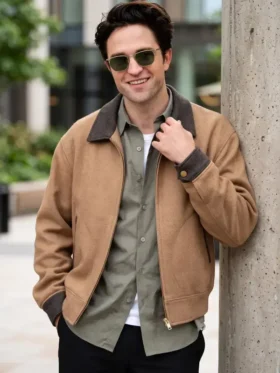 Front view of Odyssey Premier Robert Pattinson Jacket featuring clean front detailing, premium construction, and a tailored fit